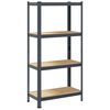 vidaXL &Eacute;tag&egrave;re de rangement 4 niveaux Anthracite Acier bois ing&eacute;nierie