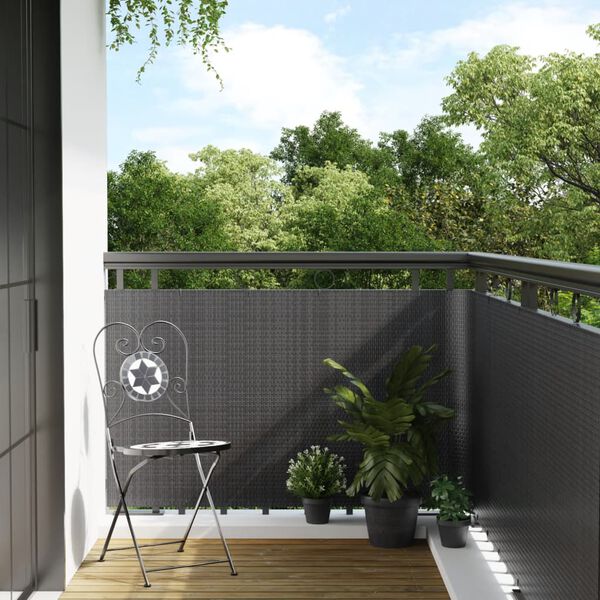 vidaXL Paravent de balcon anthracite 400x90 cm r&eacute;sine tress&eacute;e