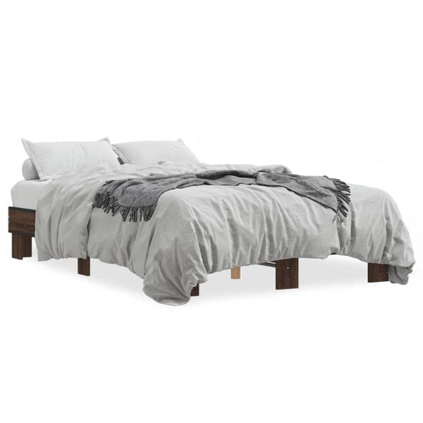 vidaXL Cadre de lit sans matelas ch&ecirc;ne marron 140x200 cm