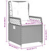 vidaXL Ensemble &agrave; manger de jardin 5 pcs coussins gris r&eacute;sine tress&eacute;e