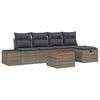 vidaXL Ensemble de canap&eacute; de jardin avec coussin 6 pcs Gris Poly rotin
