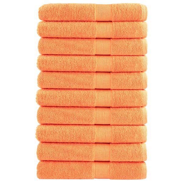 vidaXL Serviettes de sauna de qualit&eacute; sup&eacute;rieure SOLUND 10 pcs orange