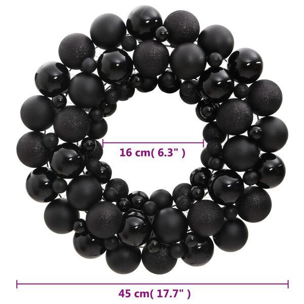 vidaXL Couronne de No&euml;l noir 45 cm polystyr&egrave;ne
