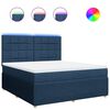 vidaXL Sommier &agrave; lattes de lit avec matelas Bleu 180x200 cm Tissu