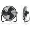vidaXL Ventilateur de sol 3 vitesses 40 cm 42,5 W Noir