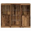 vidaXL Buffet LED Bois ancien 123 x 37 x 100 cm Bois d'ing&eacute;nierie