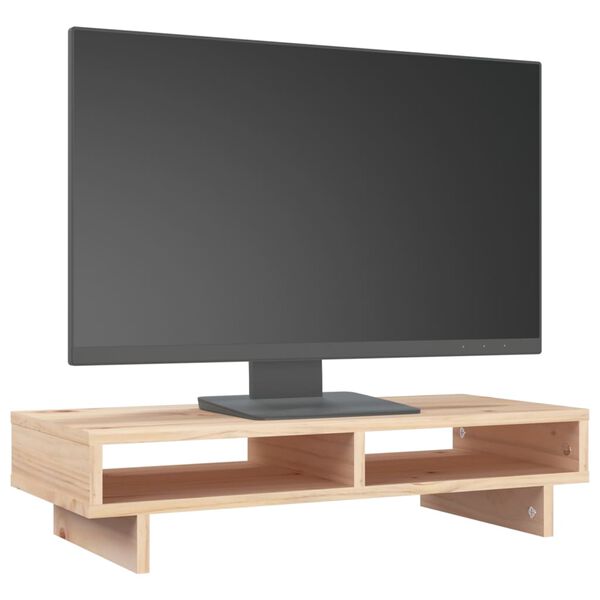 vidaXL Support pour moniteur 60x27x14 cm Bois de pin solide
