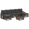vidaXL Ensemble de canap&eacute; de jardin 8 pc Gris polyrotin
