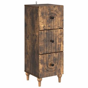 vidaXL Armoire &agrave; tiroirs Ch&ecirc;ne fum&eacute; 33 x 34,5 x 90 cm