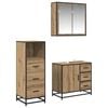 vidaXL Ensemble de mobilier de salle de bain 3 pcs Ch&ecirc;ne artisanal