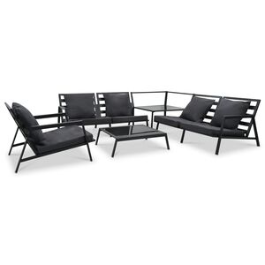 vidaXL Salon de jardin 5 pcs avec coussins Aluminium Gris fonc&eacute;