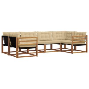 vidaXL Ensemble de canap&eacute;s d'ext&eacute;rieur 6 pc Naturel et Beige