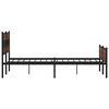 vidaXL Cadre de lit en m&eacute;tal sans matelas ch&ecirc;ne marron 180x200 cm