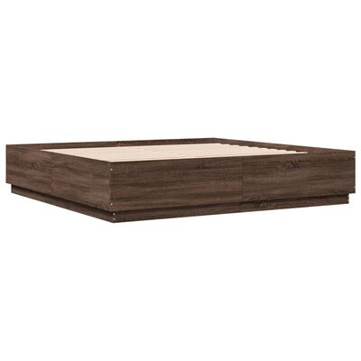 vidaXL Cadre de lit chêne marron 180x200 cm bois d'ingénierie