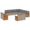 vidaXL Salon de jardin avec coussins 13 pcs beige r&eacute;sine tress&eacute;e