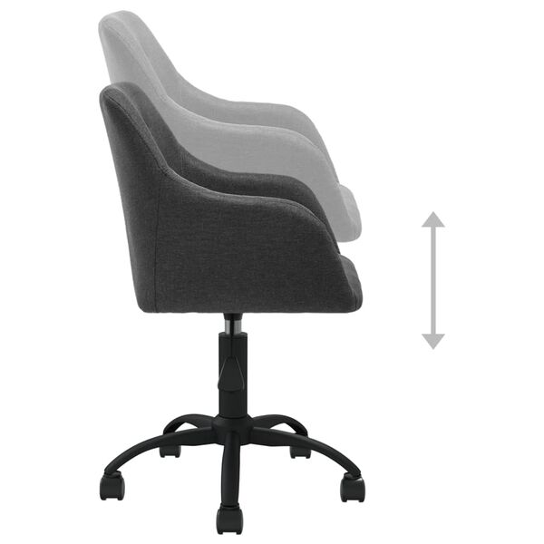 vidaXL Chaise pivotante &agrave; manger Gris fonc&eacute; Tissu