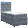 vidaXL Lit boxspring LED avec matelas Gris fonc&eacute; 90 x 190 cm Velours