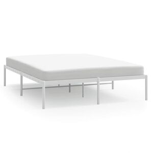 vidaXL Cadre de lit m&eacute;tal blanc 140x190 cm