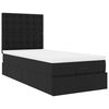 VidaXL Cadre de lit ottoman avec matelas noir 100x200 cm similicuir