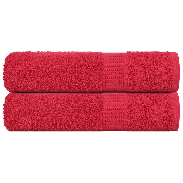 vidaXL Serviettes de bain FROGN 2 pcs rouge 100x150 cm 360 g/m&sup2;