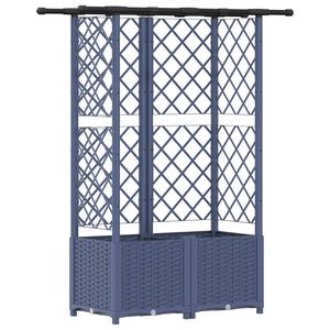 vidaXL Lit &Eacute;lev&eacute; avec Treillis et Toit Gris 124,5 x 40 x 138 cm PP