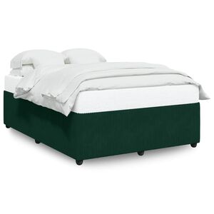 vidaXL Cadre de lit sans matelas vert fonc&eacute; 160x200 cm velours