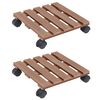 vidaXL Chariots &agrave; plantes 2 pcs Marron 30x30x7,5 cm WPC