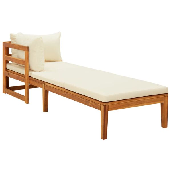 vidaXL Salon de jardin 3 pcs avec coussins blanc crème Bois d'acacia