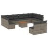 vidaXL Salon de jardin avec coussins 13 pcs gris r&eacute;sine tress&eacute;e