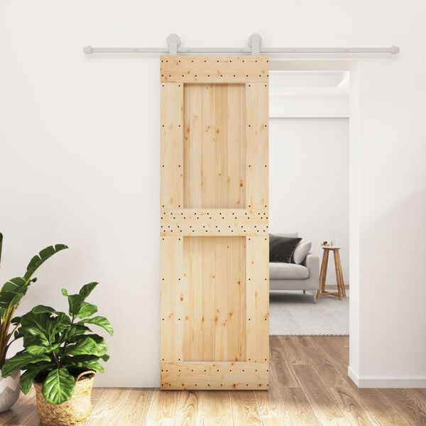vidaXL Porte coulissante et kit de quincaillerie 70x210 cm pin massif