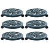 vidaXL Chariots pour plantes 6 pcs Vert 38 cm Plastique
