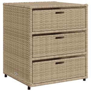 vidaXL Armoire de rangement de jardin beige 55x59x69 cm r&eacute;sine tress&eacute;e
