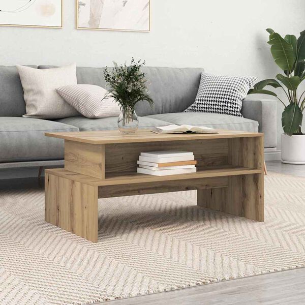 vidaXL Table basse Ch&ecirc;ne artisanal 90 x 55 x 42,5 cm Bois d'ing&eacute;nierie