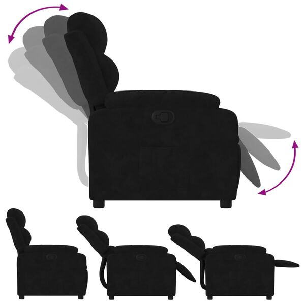 vidaXL Fauteuil inclinable noir velours