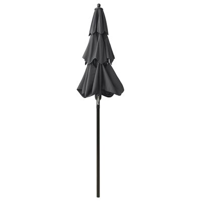 vidaXL Parasol de jardin à 3 niveaux avec mât en aluminium anthracite