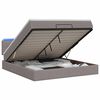 vidaXL Lit coffre avec matelas et LED Taupe 180 x 200 cm Tissu