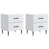 vidaXL Cabinet de chevet 2 pi&egrave;ces Blanc 43 x 34,5 x 47,5 cm