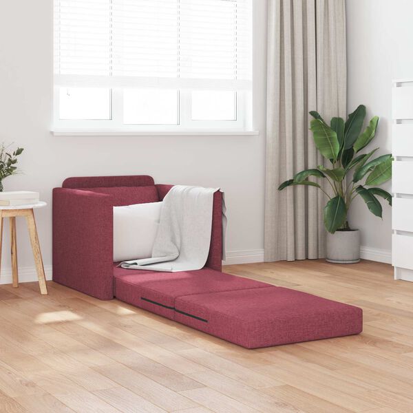 vidaXL Canap&eacute;-Lit 60cm Bordeaux tissu