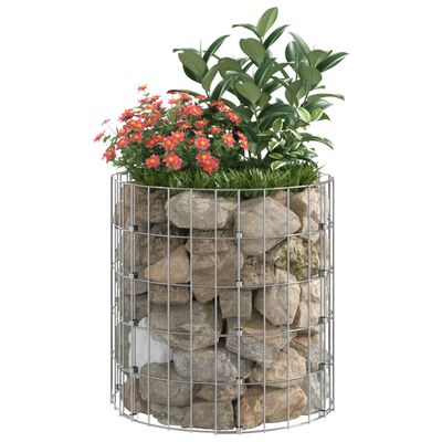 vidaXL Poteau à gabion circulaire Acier galvanisé Ø50x50 cm