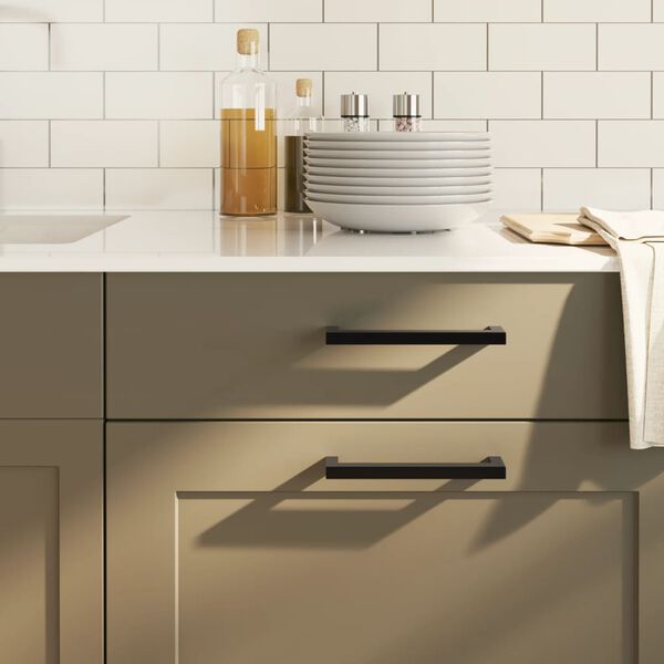 vidaXL Poign&eacute;es d'armoire 20 pcs noir 128 mm acier inoxydable