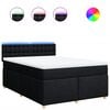 vidaXL Sommier &agrave; lattes de lit avec matelas Noir 140x200 cm Tissu