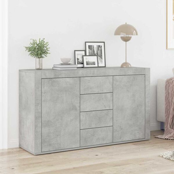 vidaXL Buffet Gris b&eacute;ton 120 x 36 x 69 cm Bois d'ing&eacute;nierie