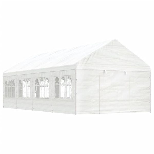 vidaXL Belvédère avec toit blanc 8,92x4,08x3,22 m polyéthylène
