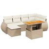 vidaXL Salon de jardin avec coussins 7 pcs beige r&eacute;sine tress&eacute;e