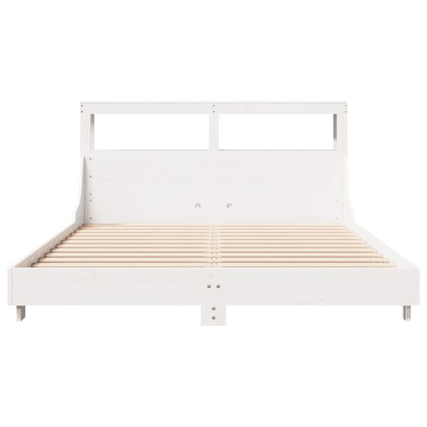 vidaXL Cadre de lit sans matelas blanc 160x200 cm bois de pin massif