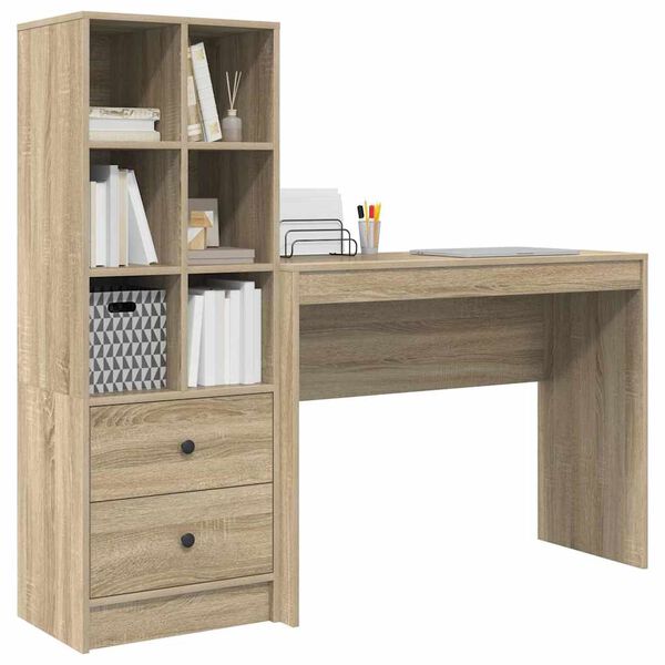 vidaXL Bureau avec tiroir 2 pcs Chêne Sonoma