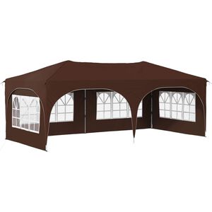 vidaXL Tente de f&ecirc;te pop-up Marron 575 x 288 x 245 cm Tissu Oxford