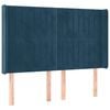vidaXL T&ecirc;te de lit avec oreilles Bleu fonc&eacute; 147x16x118/128 cm Velours