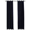 vidaXL Rideaux occultants avec anneaux 2 pcs Velours Noir 140x245 cm