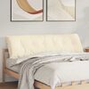 vidaXL Coussin de Dos Cr&egrave;me 180 x 50 cm Tissu en velours c&ocirc;tel&eacute;